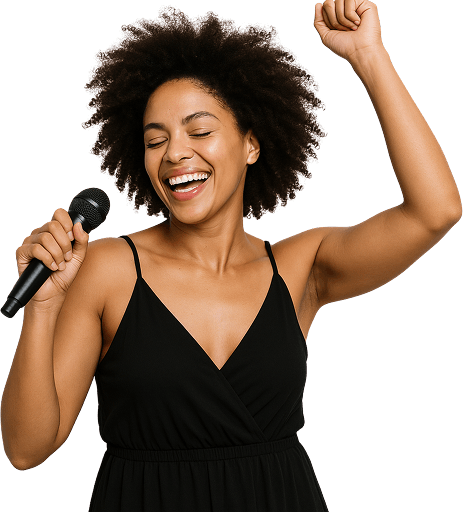 Mulher com microfone